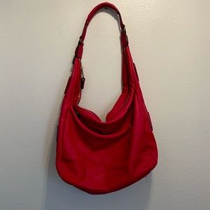 Ralph Lauren Magenta Hobo Leather Purse